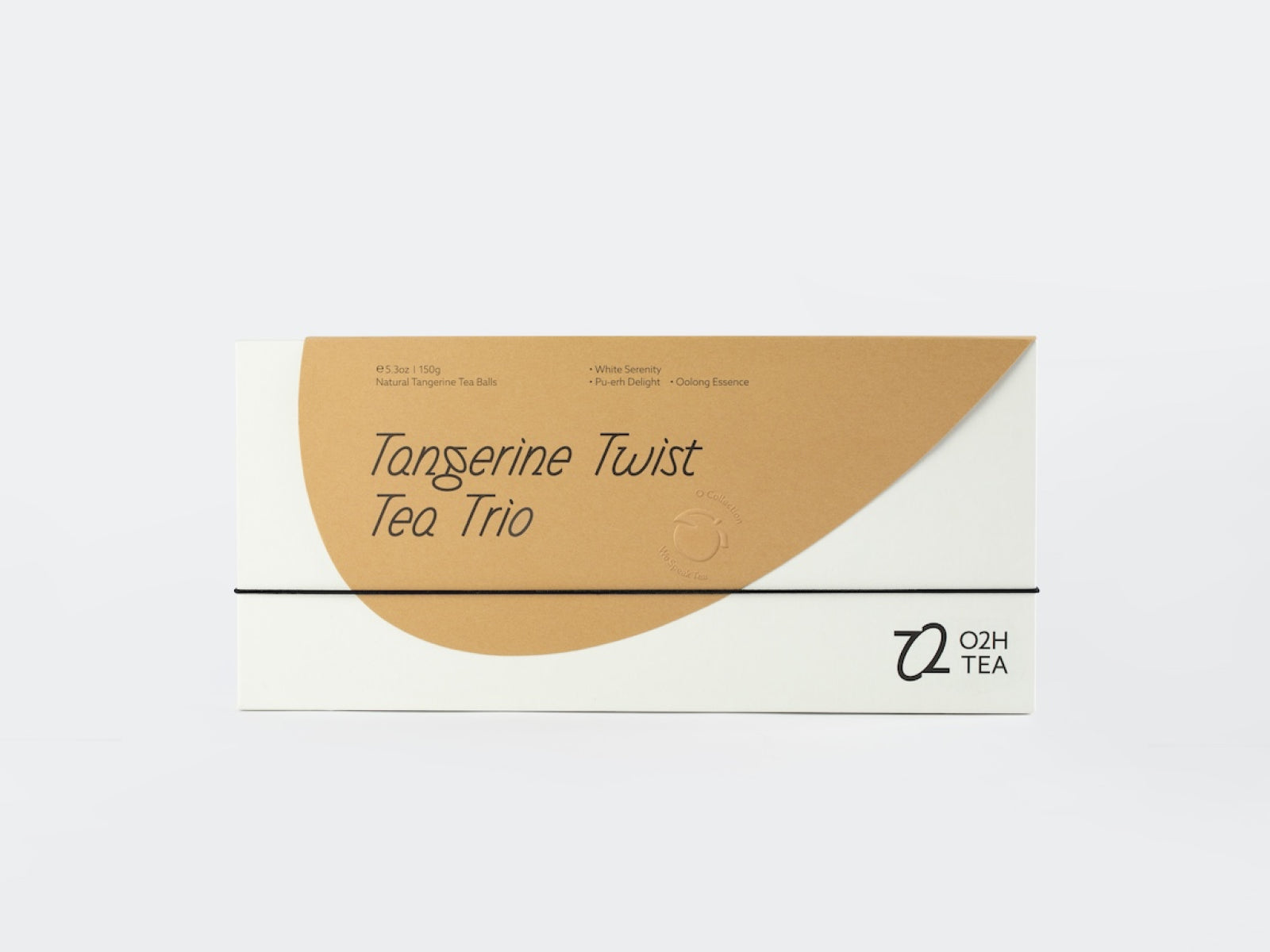 Unveiling the O2H TEA Tangerine Twist Tea Trio, an exquisite assortment featuring tangerine oolong, pu-erh, and white tea